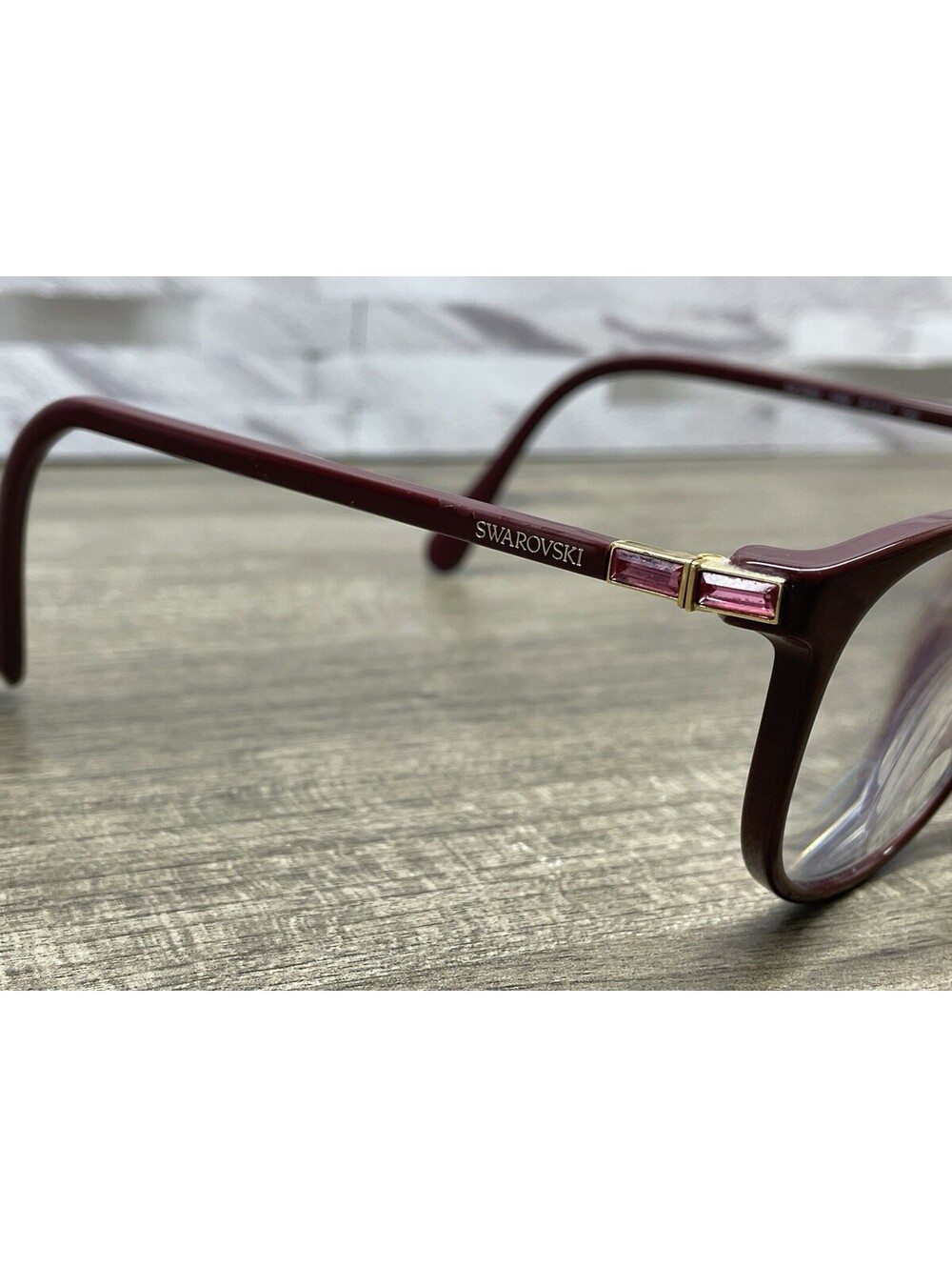 Swarovski Authentic Eyeglasses Frames SK 2002 1008 Maroon / Jeweled 51-17-140 - Picture 6 of 12